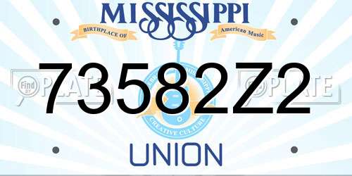 73582Z2 Mississippi License Plate