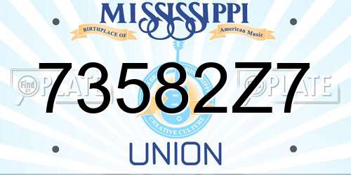 73582Z7 Mississippi License Plate