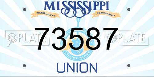 73587 Mississippi License Plate