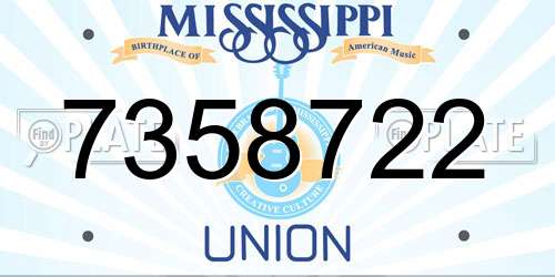 7358722 Mississippi License Plate