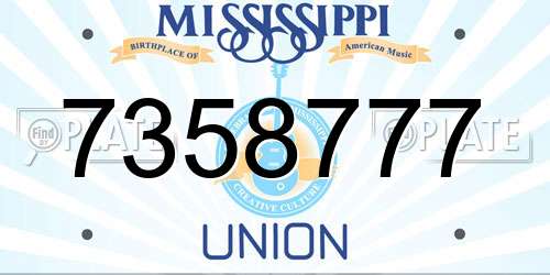 7358777 Mississippi License Plate