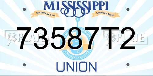 73587T2 Mississippi License Plate