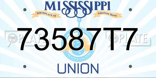 73587T7 Mississippi License Plate