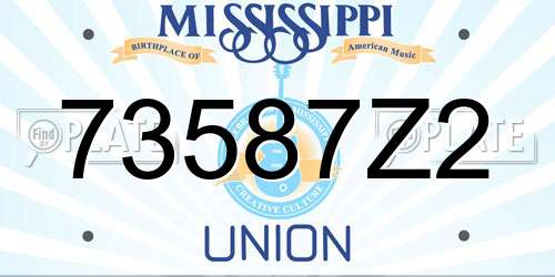 73587Z2 Mississippi License Plate