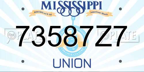 73587Z7 Mississippi License Plate