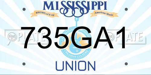 735GA1 Mississippi License Plate