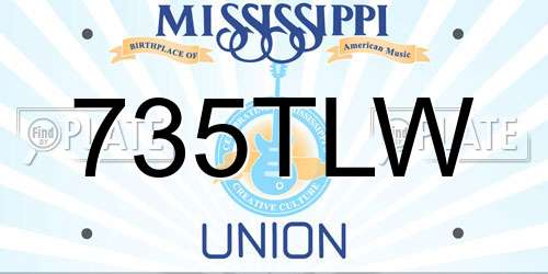 735TLW Mississippi License Plate