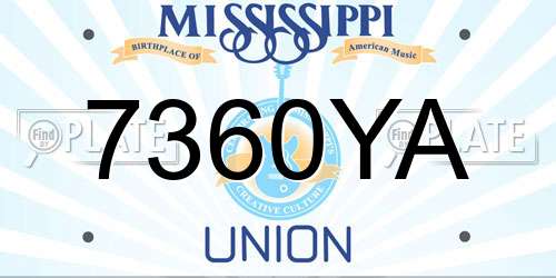 7360YA Mississippi License Plate