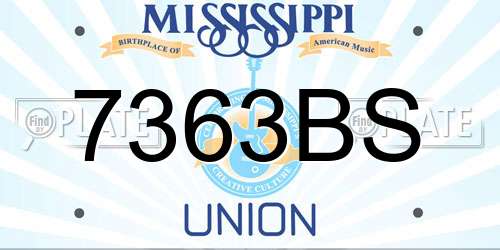 7363BS Mississippi License Plate