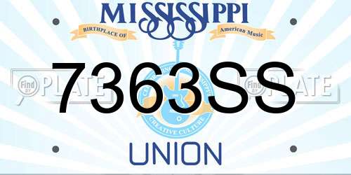 7363SS Mississippi License Plate