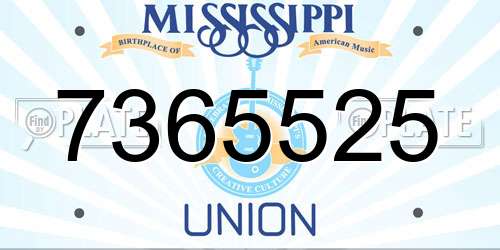 7365525 Mississippi License Plate