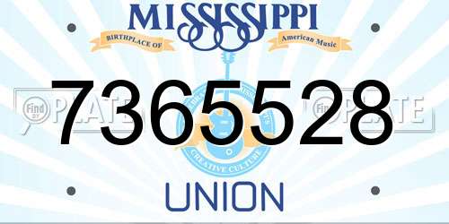 7365528 Mississippi License Plate