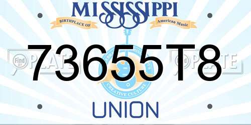 73655T8 Mississippi License Plate