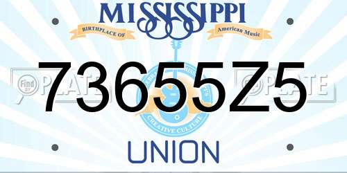 73655Z5 Mississippi License Plate