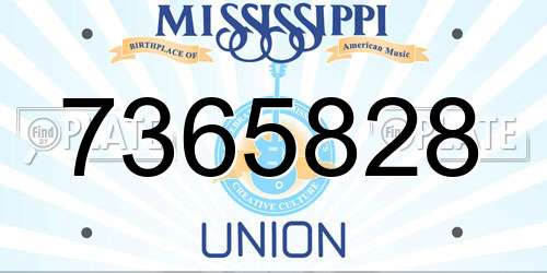 7365828 Mississippi License Plate