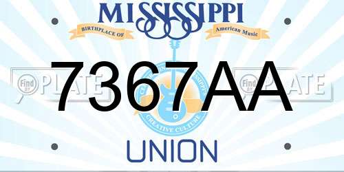 7367AA Mississippi License Plate