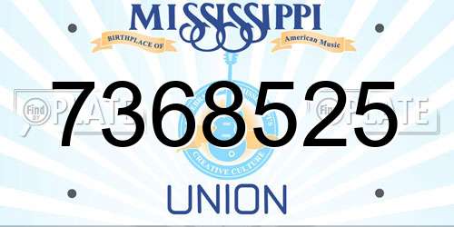 7368525 Mississippi License Plate