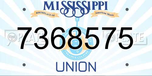 7368575 Mississippi License Plate