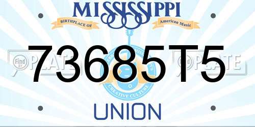 73685T5 Mississippi License Plate