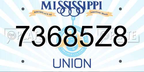 73685Z8 Mississippi License Plate