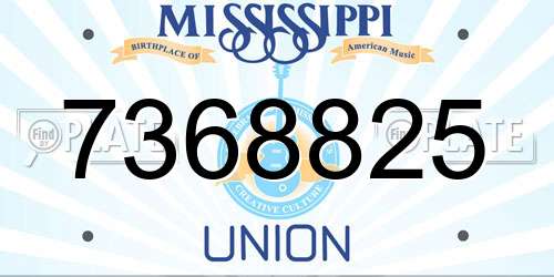 7368825 Mississippi License Plate
