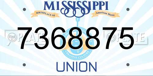 7368875 Mississippi License Plate