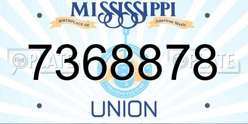 7368878 Mississippi License Plate