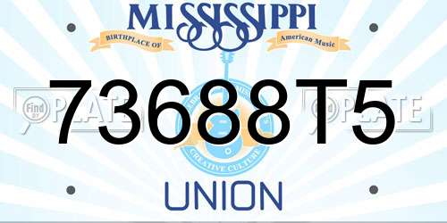 73688T5 Mississippi License Plate