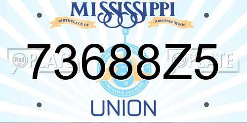 73688Z5 Mississippi License Plate