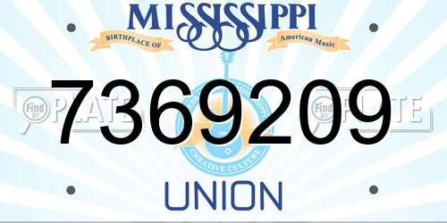 7369209 Mississippi License Plate