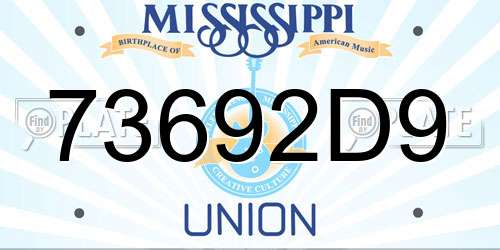 73692D9 Mississippi License Plate