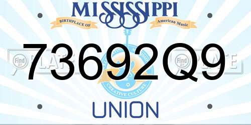 73692Q9 Mississippi License Plate