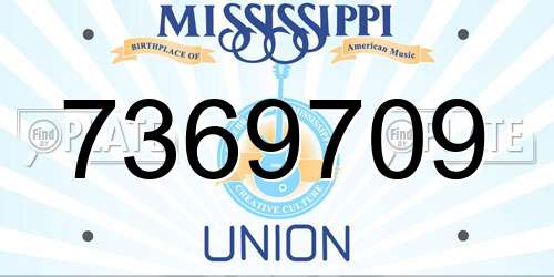 7369709 Mississippi License Plate