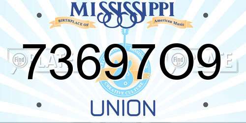 73697O9 Mississippi License Plate