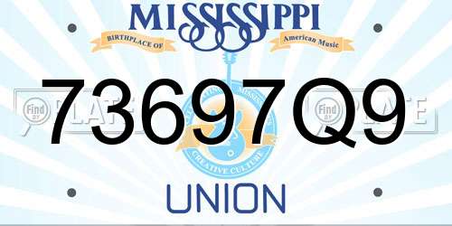 73697Q9 Mississippi License Plate