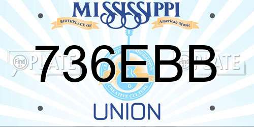 736EBB Mississippi License Plate