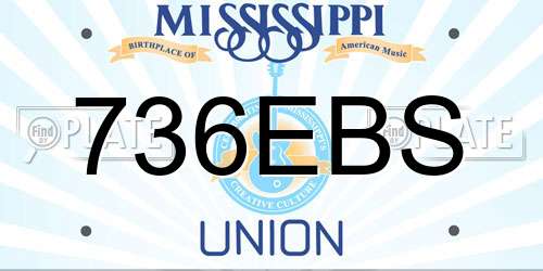 736EBS Mississippi License Plate