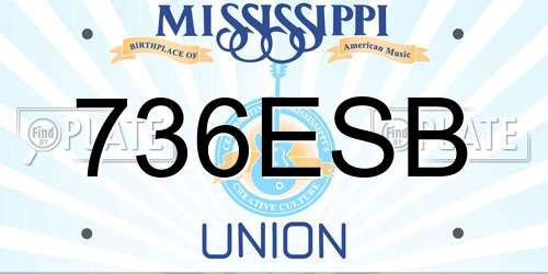 736ESB Mississippi License Plate