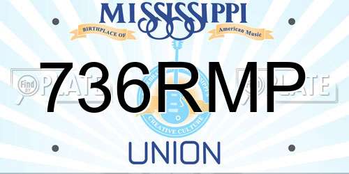 736RMP Mississippi License Plate