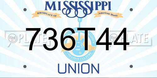 736T44 Mississippi License Plate
