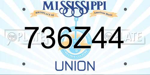 736Z44 Mississippi License Plate