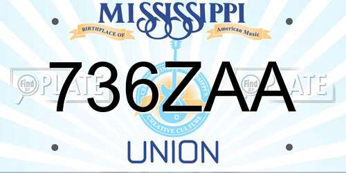 736ZAA Mississippi License Plate
