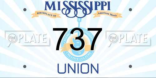737 Mississippi License Plate