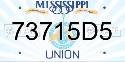 73715D5 Mississippi License Plate