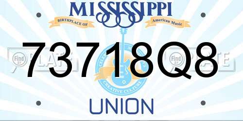 73718Q8 Mississippi License Plate