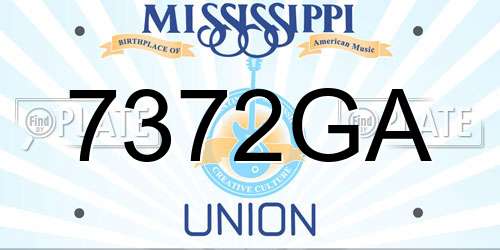 7372GA Mississippi License Plate