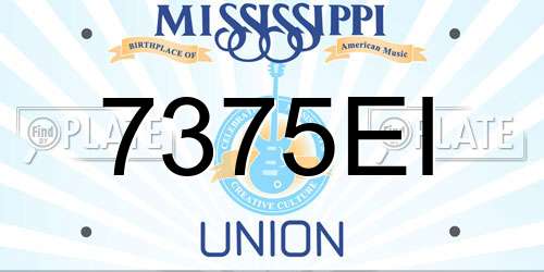 7375EI Mississippi License Plate