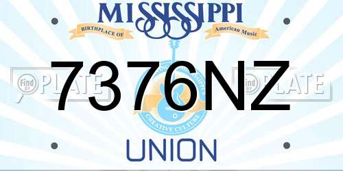 7376NZ Mississippi License Plate