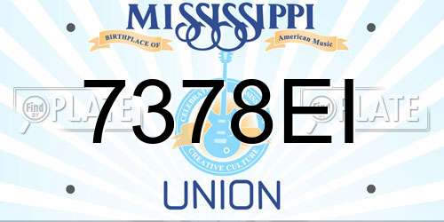 7378EI Mississippi License Plate