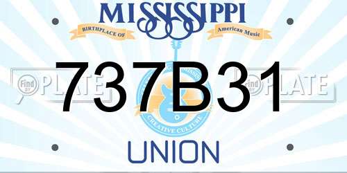 737B31 Mississippi License Plate